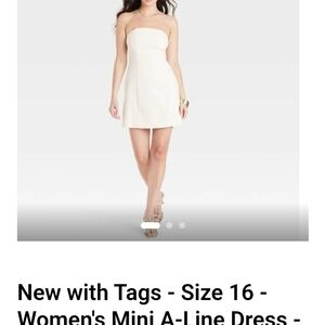 White Strapless Mini A-Line Dress